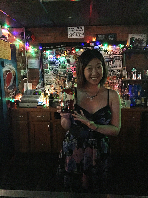 Emily - our wonderful bartender! — at Joystick Comedy Bar & Arcade.