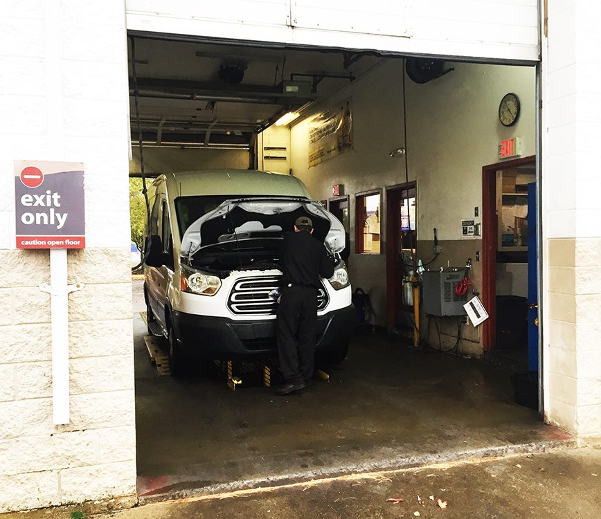 Gabriel`s van getting her first check-up & fluid change. — at Jiffy Lube Oil Change Center 363 Main St South Portland.