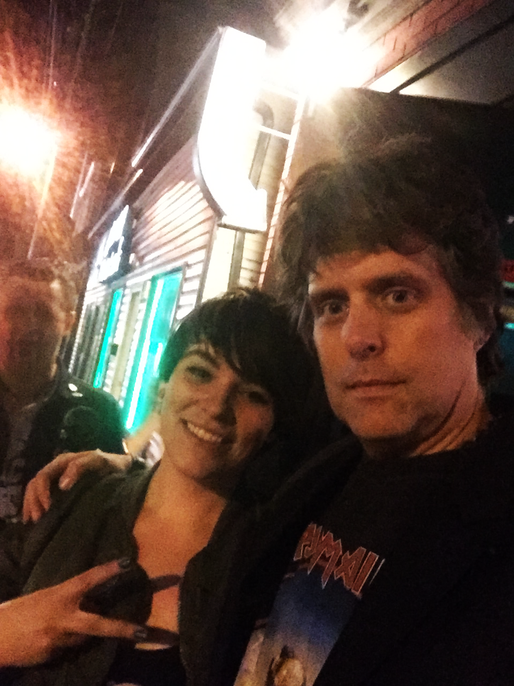 My new pal Whitney Mehringer (Drums for NP Presley & The Ghost of Jesse Garon) — with Whitney Mehringer and Jeremy Porter at Best Friend Bar.