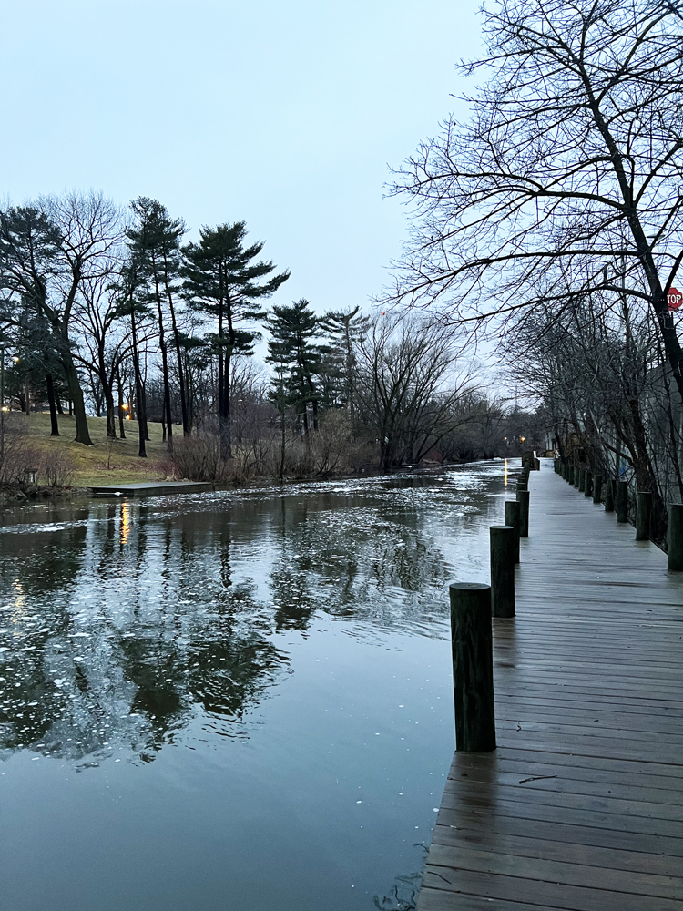 Walk along the river in downtown Traverse City