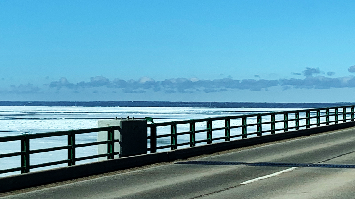 The Upper Peninsula across the Straits of Mackinac. Photo: Gabriel