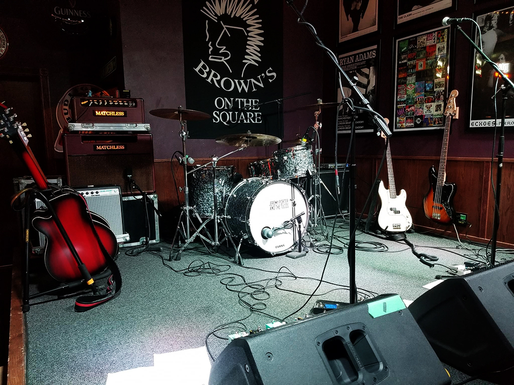 The stage at John Browns On The Square