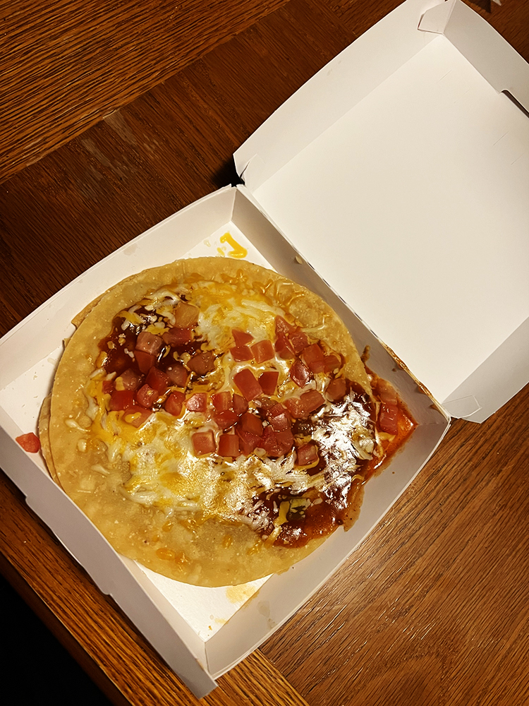 The glorious return of the Mexican Pizza from Taco Bell. Thanks for bringing it back, but it should have never left.