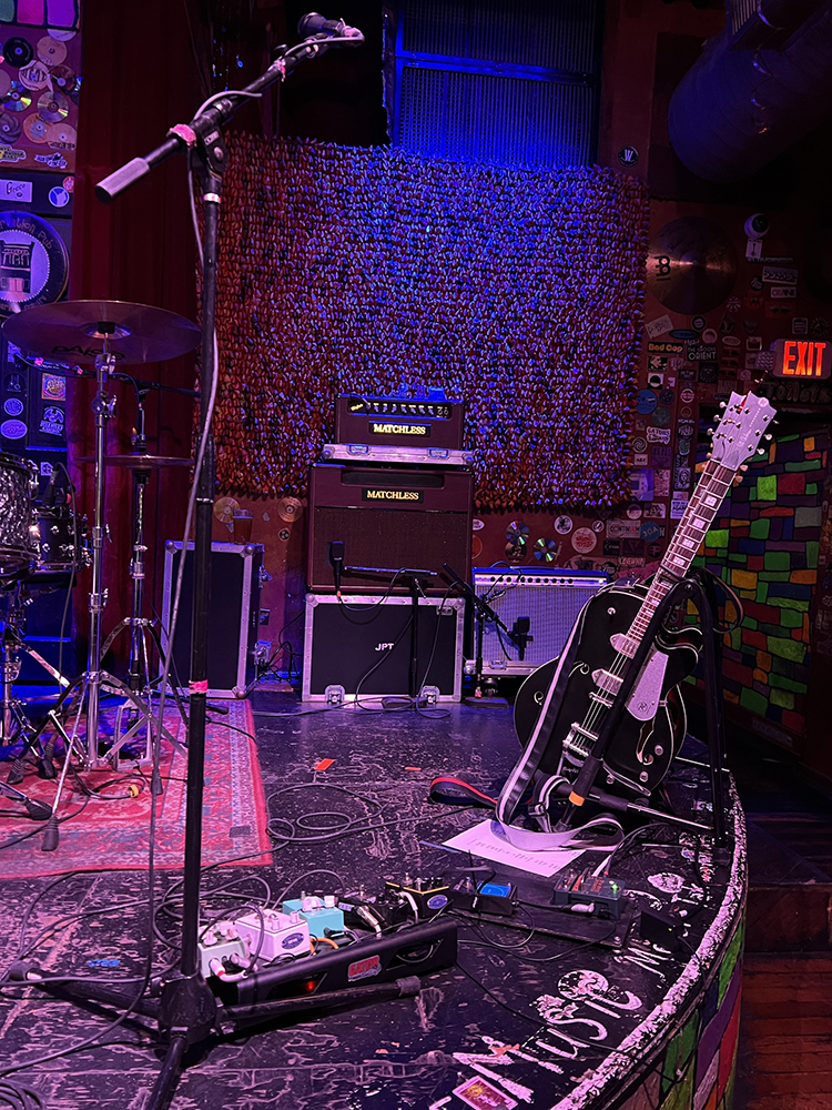 Preservation Pub at soundcheck. — with Reverend Guitars and Matchless Amplifiers.