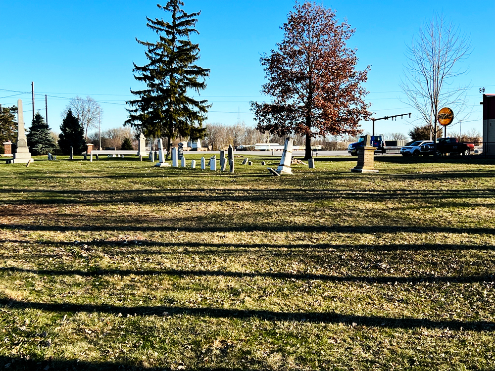 Creepy muffler shop cemetery in Dayton, Ohio.