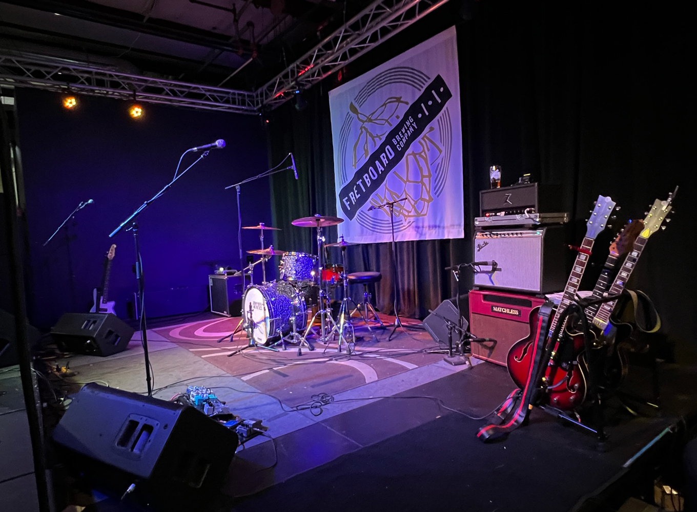 The Tucos` stage at Fretboard Brewing